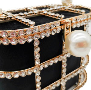 “Belle” Rhinestone x Pearl clutch