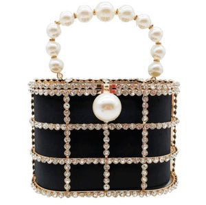 “Belle” Rhinestone x Pearl clutch